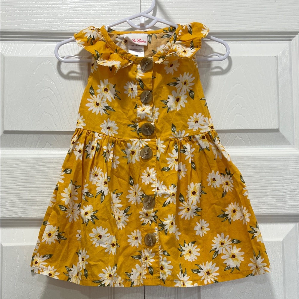 Xhilaration Yellow Floral Kids Dress
